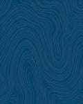 Deep Blue Contour Lines Pattern Rug