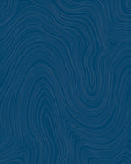 Deep Blue Contour Lines Pattern Rug