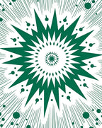 Concentric Starburst with Dot Accents Rug