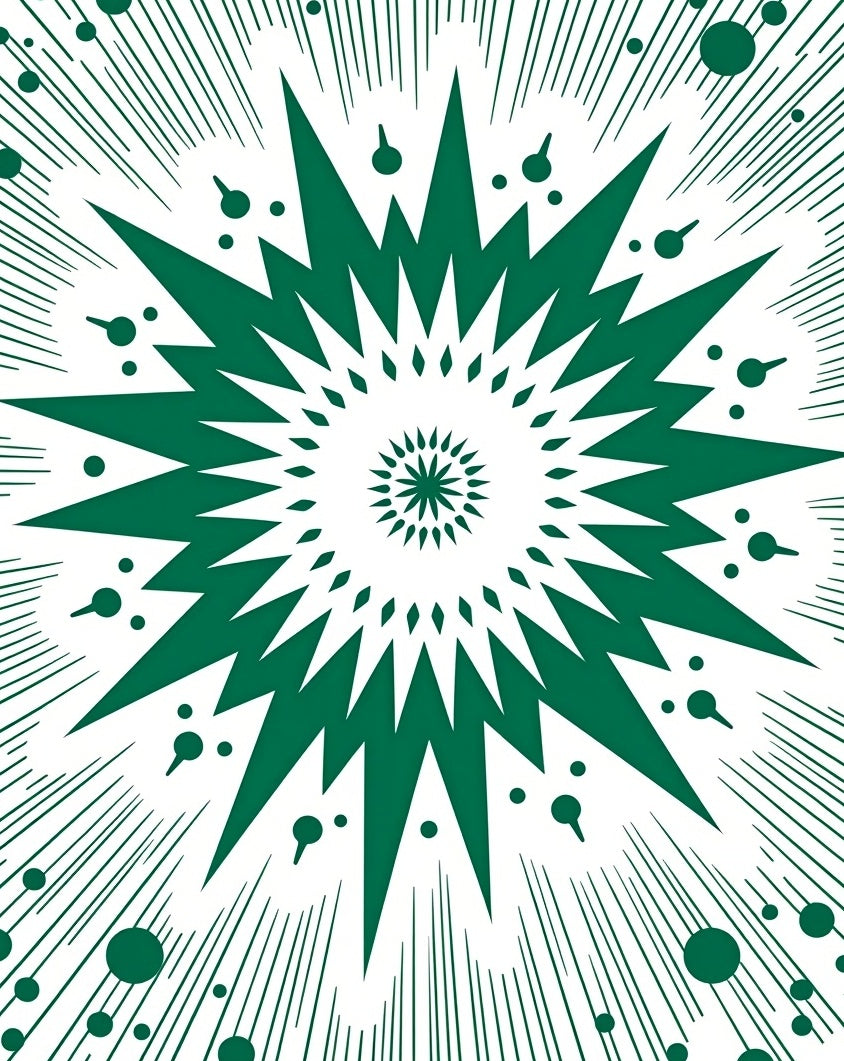 Concentric Starburst with Dot Accents Rug