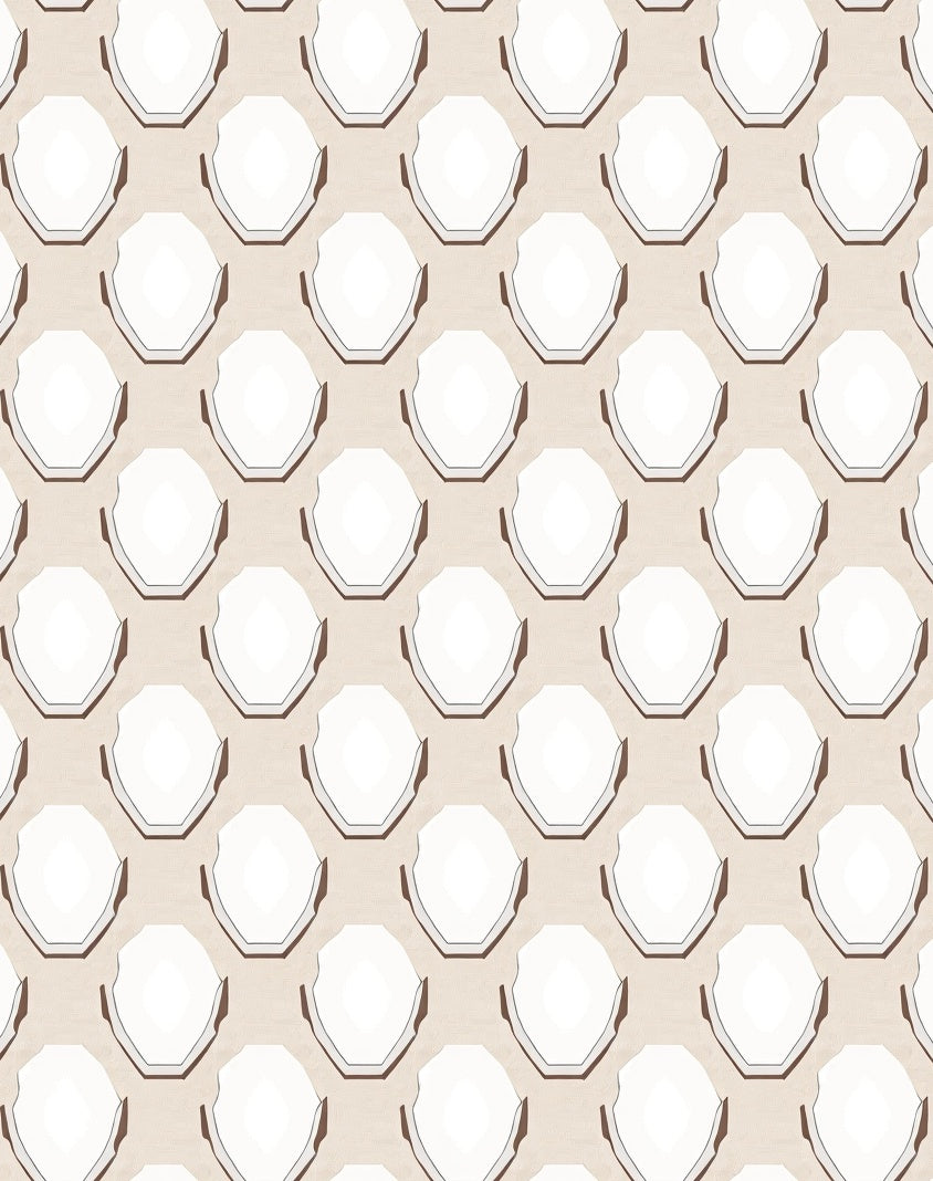 Neutral Hue Geometric Shape Pattern Rug