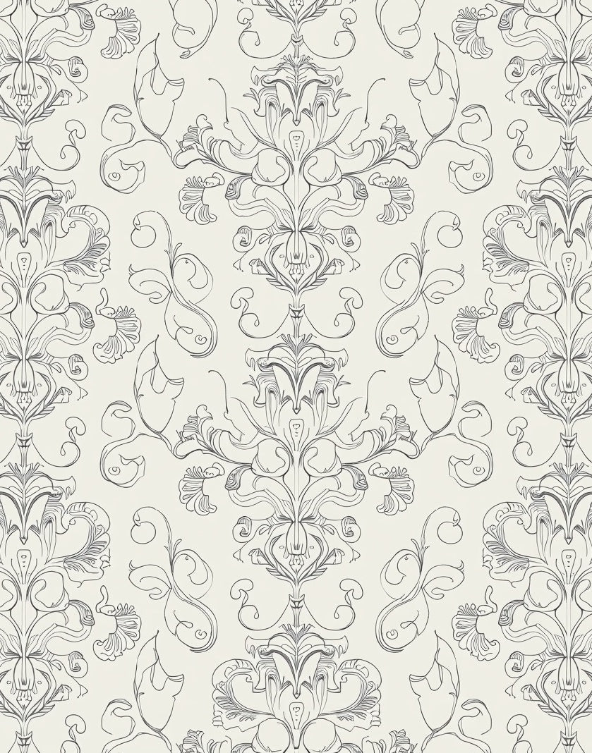Ornate Floral Scroll Pattern Design Rug