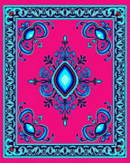 Vivid Jewel Tone Floral Medallion Rug