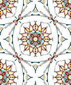 Colorful Floral Medallion Motif Rug