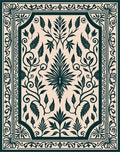 Classic Floral Swirl Silhouette Pattern Rug