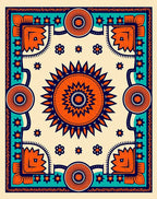 Vibrant Sunburst floral Patterned Rug