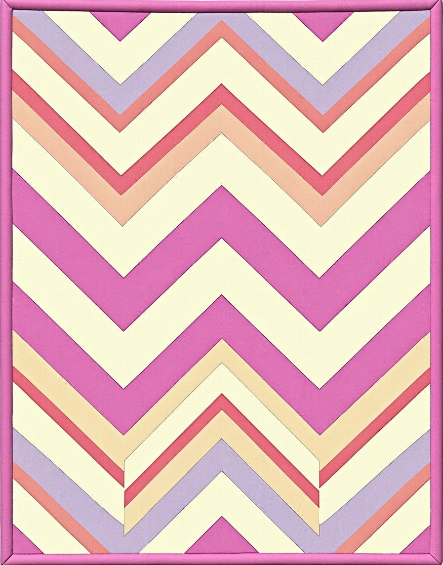 Pastel Chevron Pattern Modern Design Rug