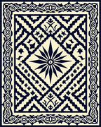 Intricate Starburst Geometric Lattice Design Rug