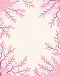 Soft Pink Floral Branch Border Rug