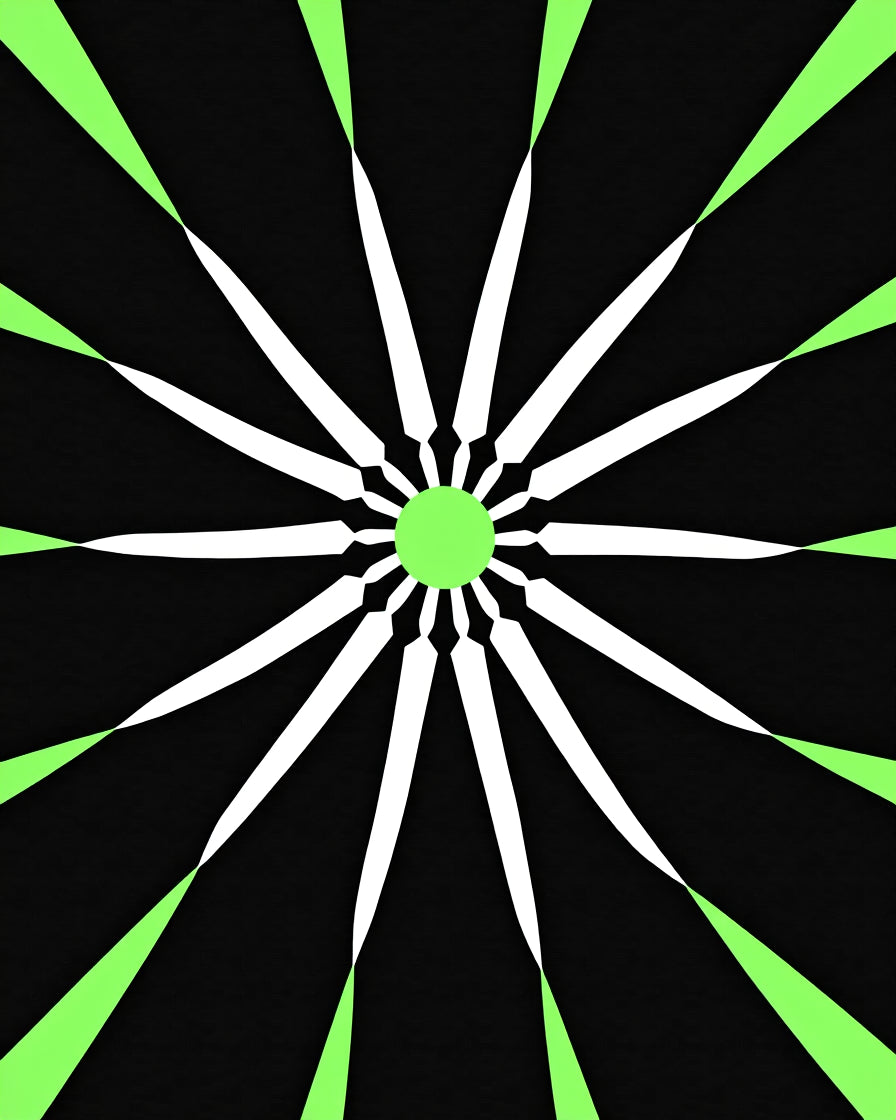 Radiant Starburst Black Lime Rug