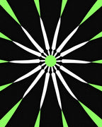 Radiant Starburst Black Lime Rug