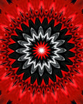 Radial Red Black White Abstract Pattern Rug