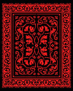 Bold Red Floral Inspired Square Rug