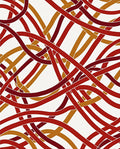 Intertwined Red Gold Abstract Design Rug
