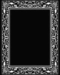 Ornate Floral Scrollwork Frame Design Rug