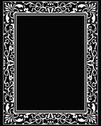 Ornate Floral Scrollwork Frame Design Rug