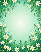 Spring Floral Vines With White Flowers Rug