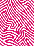Bold Pink White Abstract Line Design Rug