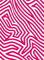 Bold Pink White Abstract Line Design Rug