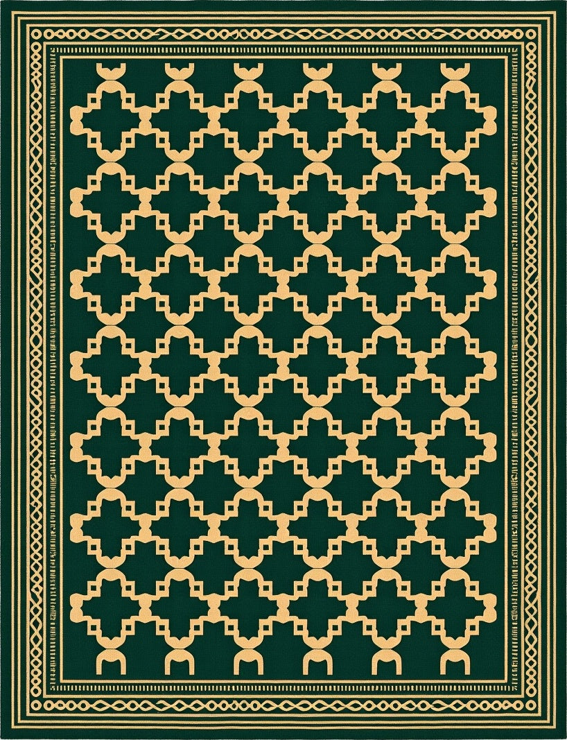 Elegant Geometric Interlocking Pattern Rug