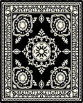 Classic Black Cream Floral Medallion Rug