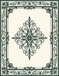 Ornamental Green Vintage Floral Pattern Rug