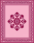 Ornate Floral Mandala Border Design Rug