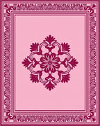 Ornate Floral Mandala Border Design Rug