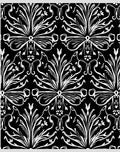 Bold Black Floral Art Nouveau Style Rug