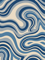 Blue Swirling Abstract Pattern Rug