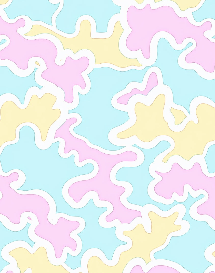 Abstract Pastel Blob Pattern Rug