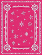 Hot Pink Snowflake Border Accents Rug