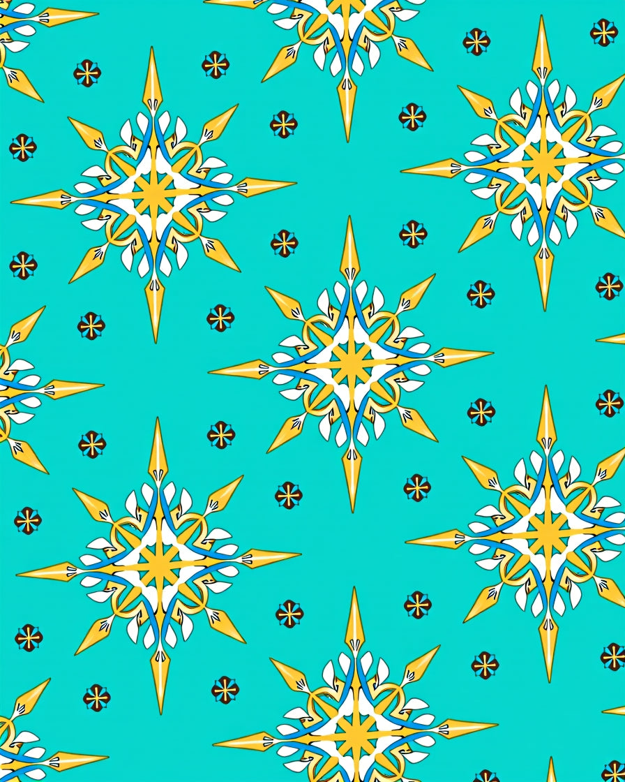 Starburst Star Pattern With Accents Rug