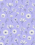 Delicate Floral Outline Pattern Rug