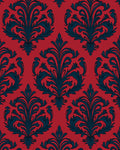 Classic Red and Blue Damask Design Rug