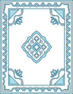 Ornate Blue Floral Geometric Rug