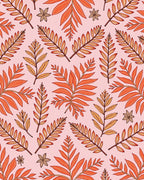 Terracotta Leaf Pattern Design Rug