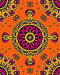 Vibrant Floral Mandala Pattern Rug