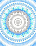 Cool Toned Geometric Mandala Pattern Rug