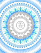 Cool Toned Geometric Mandala Pattern Rug
