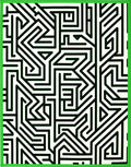 Abstract Black and White Maze Pattern Rug