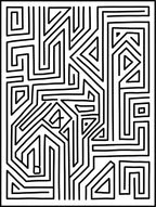 Modern Black White Geometric Maze Rug