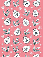 Winter Snowman Branch Coral Backdrop Rug
