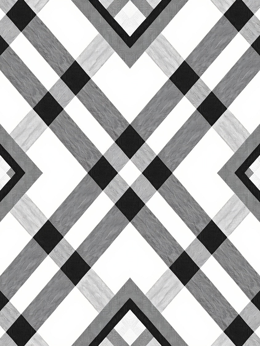 Monochromatic Diagonal Interlocking Lines Rug
