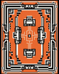 Bold Geometric Orange Black White Design Rug