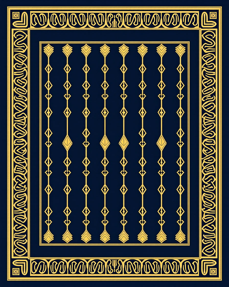 Art Deco Geometric Pattern Rug