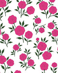 Pink Roses Botanical Pattern Rug