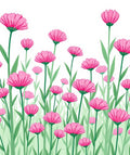 Pink Daisy Field Pattern Rug