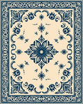 Classic Floral Medallion Border Design Rug