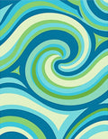 Cool Swirl Blue Green Abstract Rug